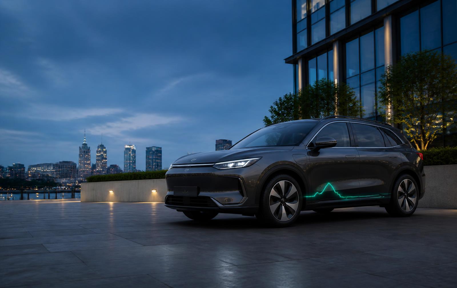 Nowoczesny samochód elektryczny podczas mobilnej diagnostyki